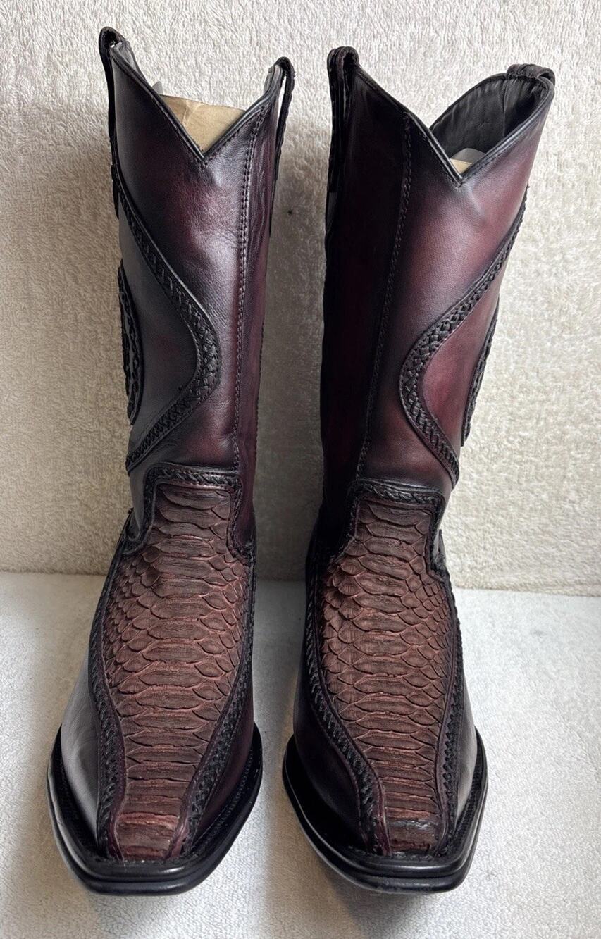 Texas Country Platino Python Floreta boots Men Size 10